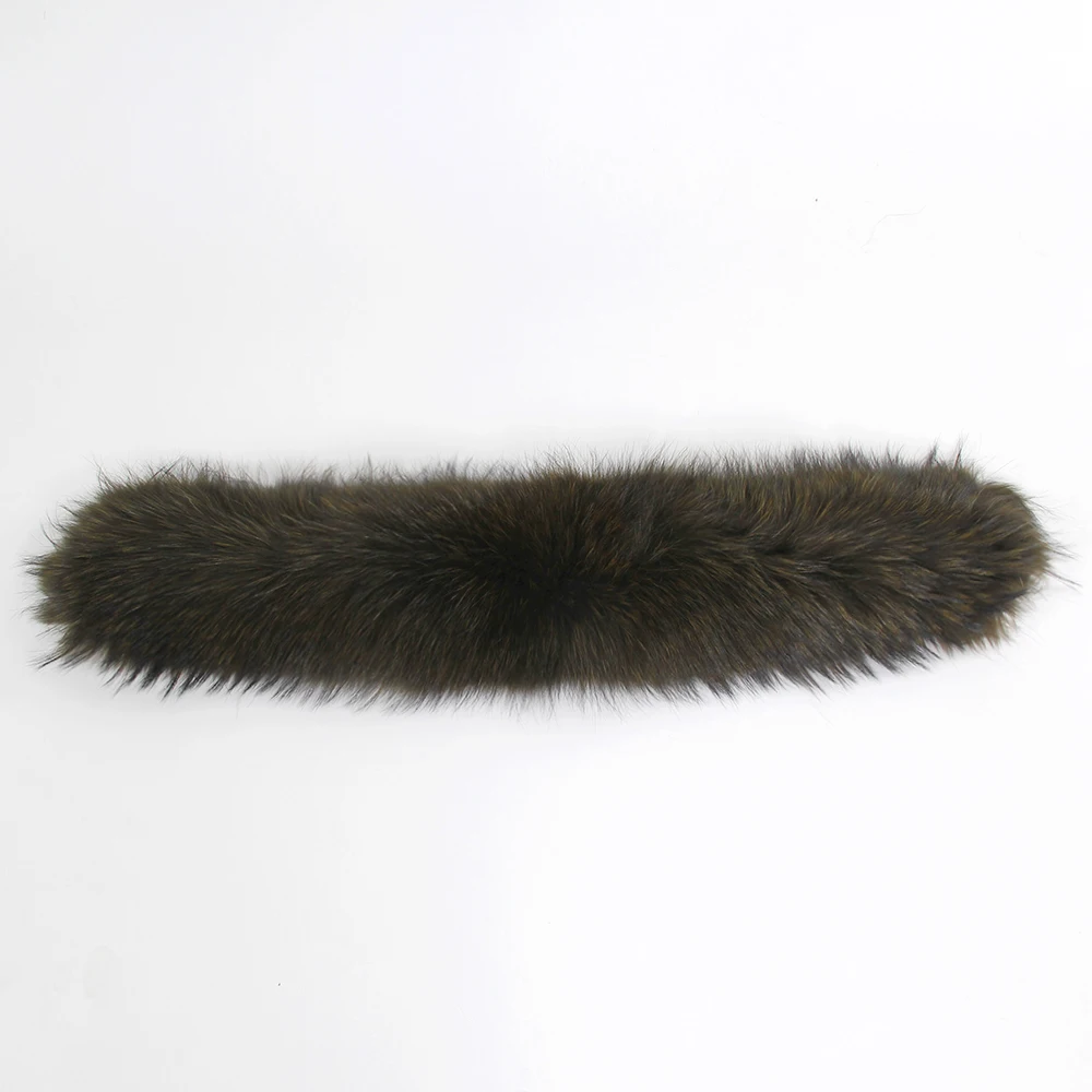 JAZZEVAR большой меховой воротник с капюшоном из натурального меха енота - Цвет: fur for collar 3