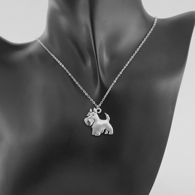 Vintage Silver Color Aberdeen Scottish Terrier Dog Charms Pendant Necklaces For Women Men Collares Mujer Girls Gifts Choker 2018 | Украшения