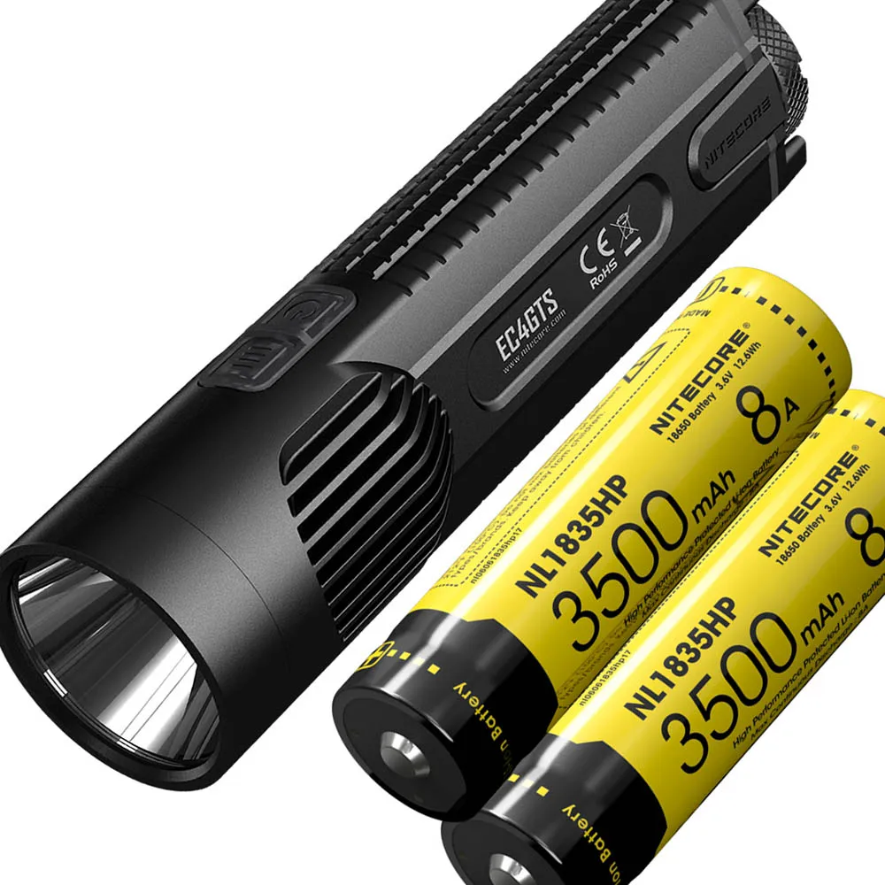 NITECORE EC4GTS тактический фонарь комплект Cree XHP35 HD max 1800 люмен прожектор луч бросок 396 м