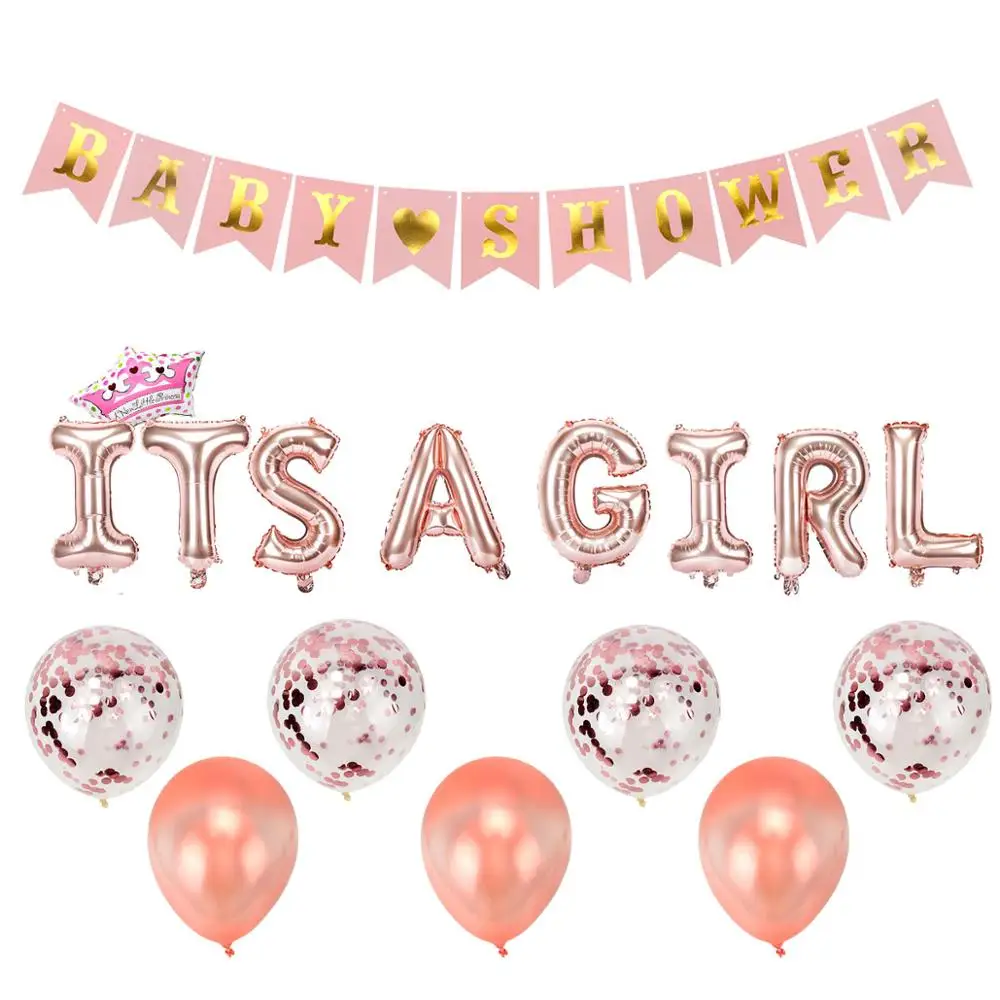 3 м Baby Shower Бумага баннер его для девочек и мальчиков Babyshower вечерние украшения шары подвесная гирлянда соломы поставки Пол раскрыть