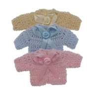 12pcs handmade miniature crochet sweater flower ribbon baby shower baptism christening party decor 4 8 x 9 6cm