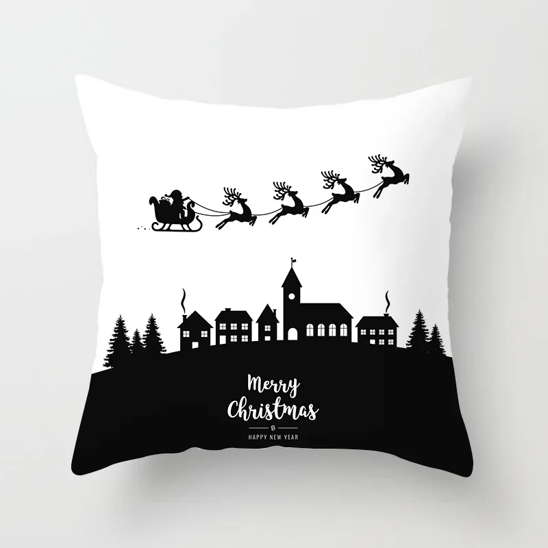 Наволочки с надписью &quotMerry Christmas&quot новогодние мягкие наволочки рождественские