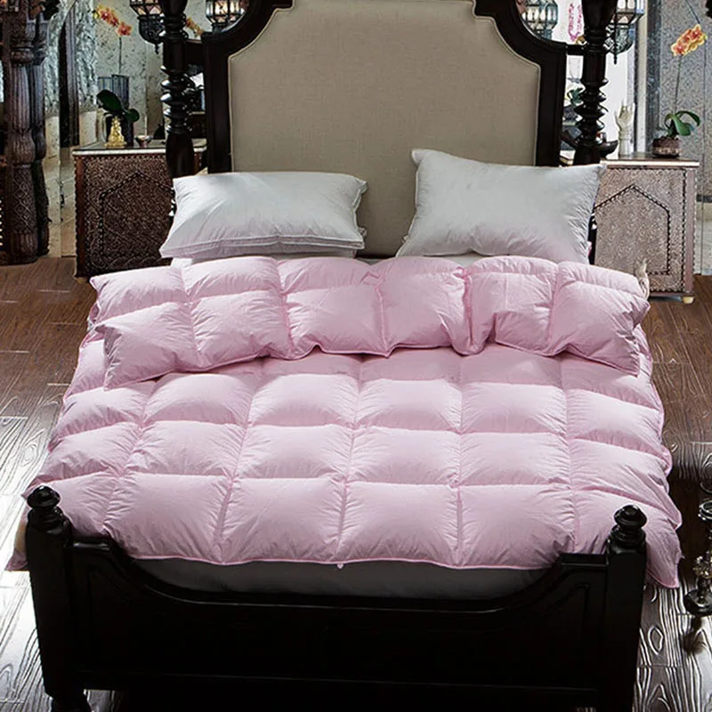 95% White Goose Down Core quilt double warm thickened winter 100%Cotton duvet quilted Pink Blanket Comforter Filler 3.5kg |