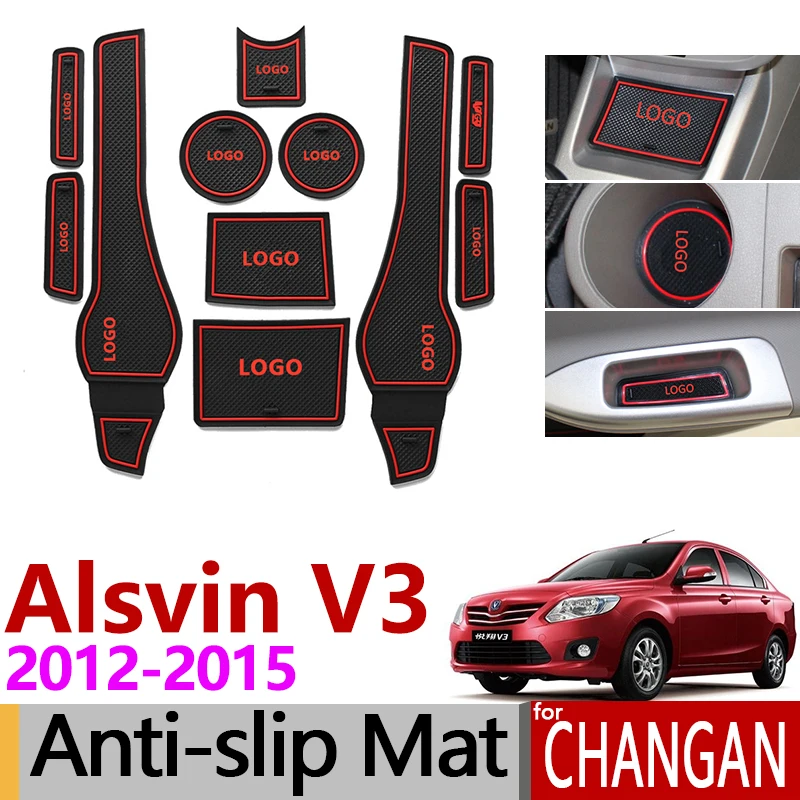 

Anti-Slip Gate Slot Mat Rubber Coaster for Changan Alsvin V3 2012 2013 2014 2015 Accessories Car Stickers 13Pcs White Red Bule