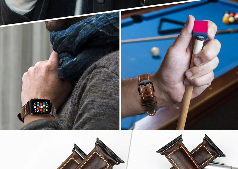 MAIKES Винтаж масло воск кожаный ремешок для часов Ремешок для наручных часов Apple Watch, версии 44 мм 40 мм, 42 мм, 38 мм, версия 4/3/2/1 браслет для iwatch