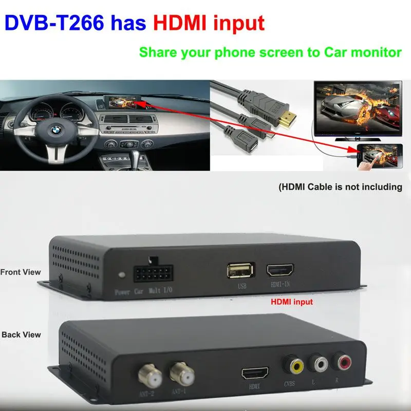 HD ТВ автомобильный DVB-T265 Германия DVB-T2 H.265 HEVC мульти PLP цифровой приемник D коробка с