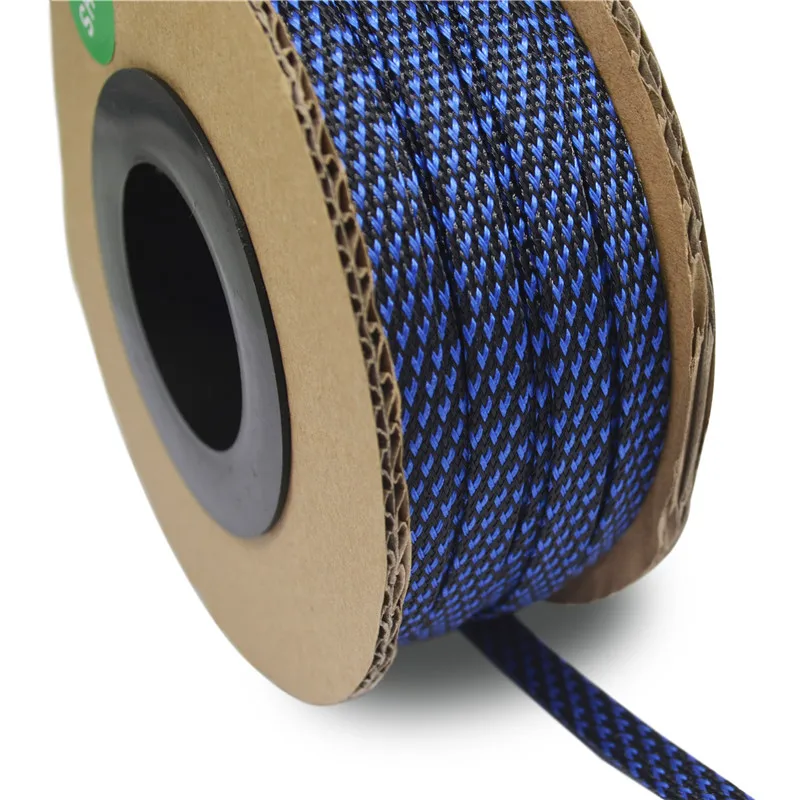 

100ft-30m 4 6 8 10 12 14 16mm Braid PET Expandable Sleeving High Density Plaited Cable Sleeves Fabric Cable DIY