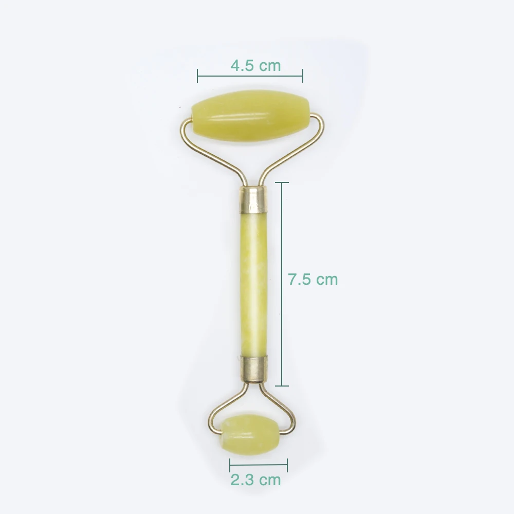 

100% Natural Jade Facial Roller Double Neck Healing Slimming Massager Premium Anti Aging Jade Roller Therapy Random Color C1314