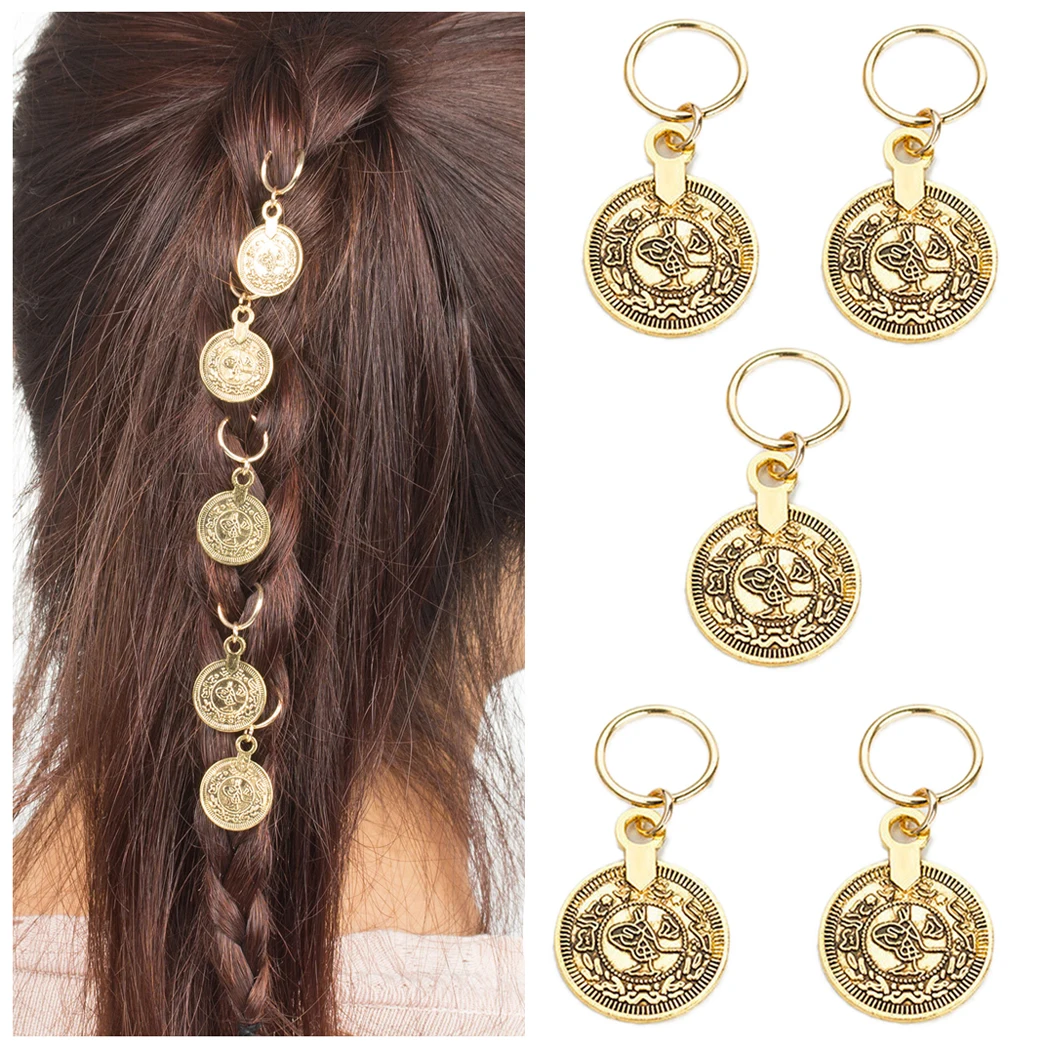 Набор колец и подвесок для волос с бусинами