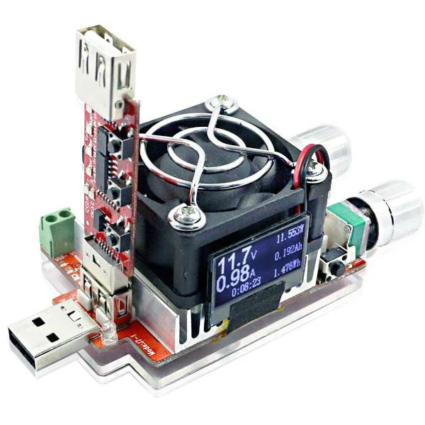 

35W Constant Current Double Adjustable Electronic Load With QC2.0/3.0 Trigger Quick Voltage USB Tester Voltmeter Aging Discharge