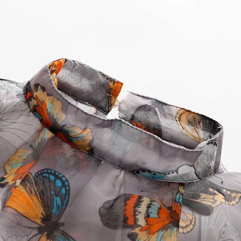 Блузки и рубашки с принтом бабочки для девочек коллекция 2018 года летняя модная