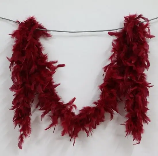 Wine red 2 ярда/партия, аксессуары для одежды, турецкое перо, разноцветная полоска, пушистый боа с днем рождения, свадебные украшения, принадлежности - Цвет: Wine red