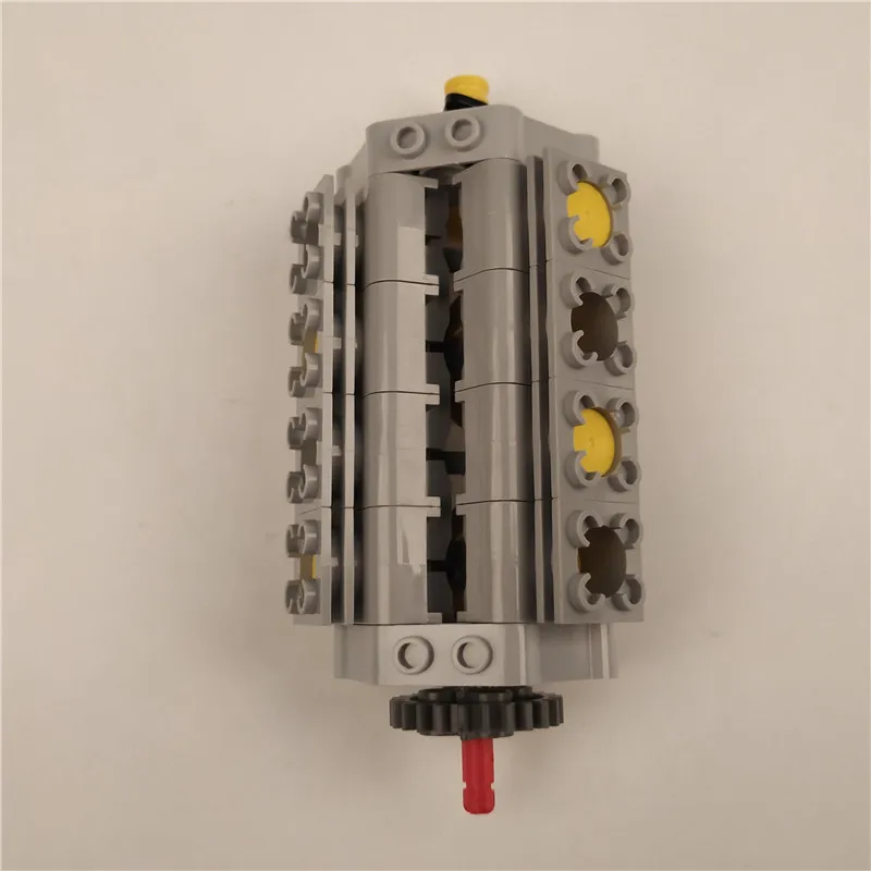 MOC кирпич V8 двигатель V8 прозрачный цилиндр двигателя Buliding блоки собранные объемные части совместимы с MOC Technic автомобили игрушки