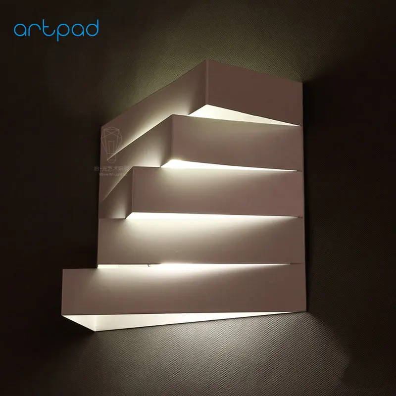 Artpad Nordic 3D White Modern Iron Wall Light E27 Base Showroom Bedroom Living Room Balcony Stairway Lamps Lighting | Освещение