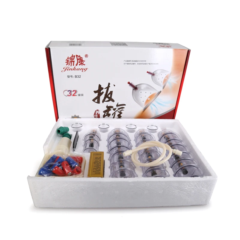 

32 Pieces Cans cups chinese vacuum cupping kit pull out a vacuum apparatus therapy relax massagers curve suction pumps