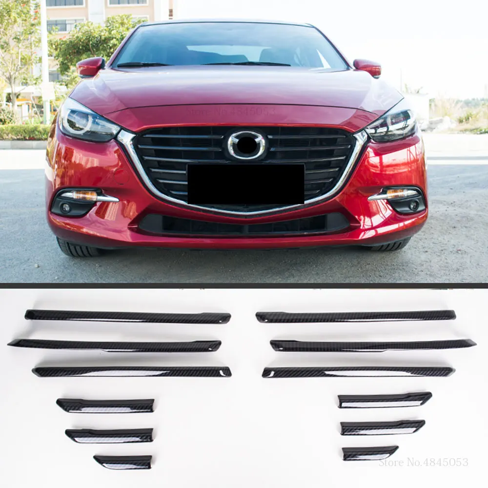 AITWATT для Mazda 3 AXELA 2017 2018 Автомобильная внешняя углеродное волокно Передняя
