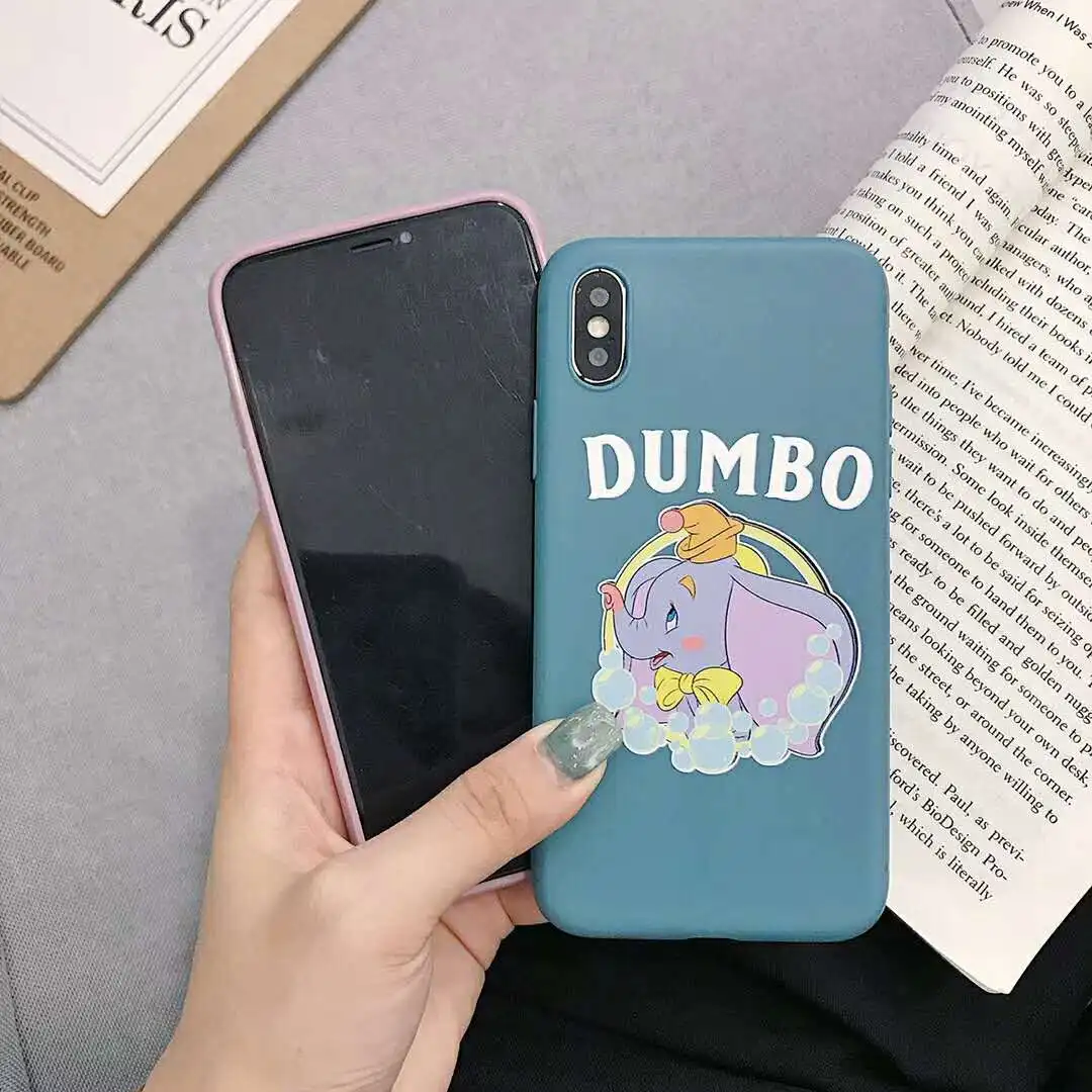 Lovely Fly Elephant Cartoon Soft TPU Case for iPhone 6 6S 7 8 Plus X XS MAX XR Candy DUMBO matte phone Back Cover coque |