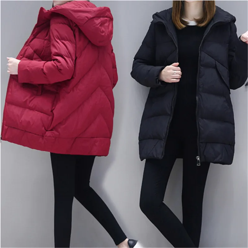 2018 New Fashion Winter jackets and coat Down Jacket Hooded Cotton Fur Collar Women Warm Outwear Plus Size | Женская одежда