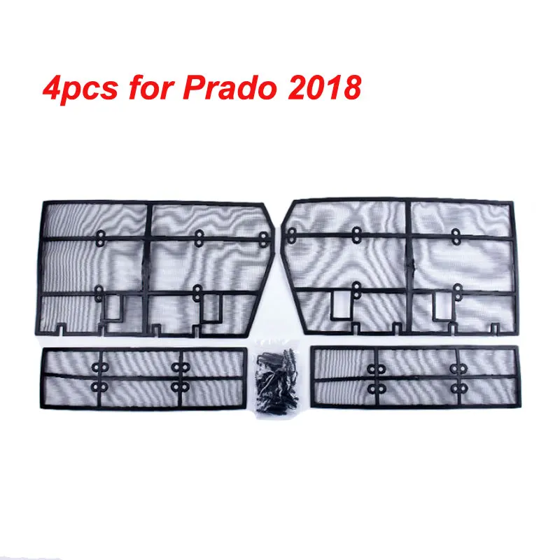 Для Toyota Land Cruiser Prado FJ 150 2018 2019 передняя решетка сетка 4 шт. из нержавеющей стали для