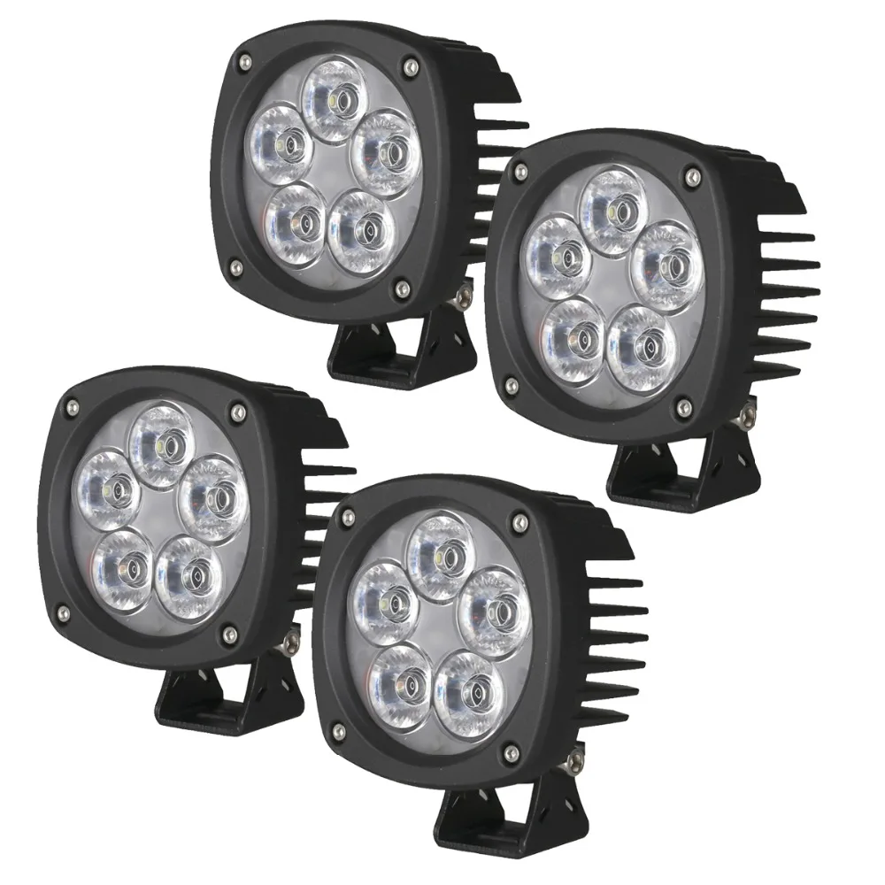 4шт. Автомобильный 50W LED Рабочий светильник 4 дюйма Круглый 12V Спот-луч US CREE чип Внедорожник 4x4 Прожекторы для работы.