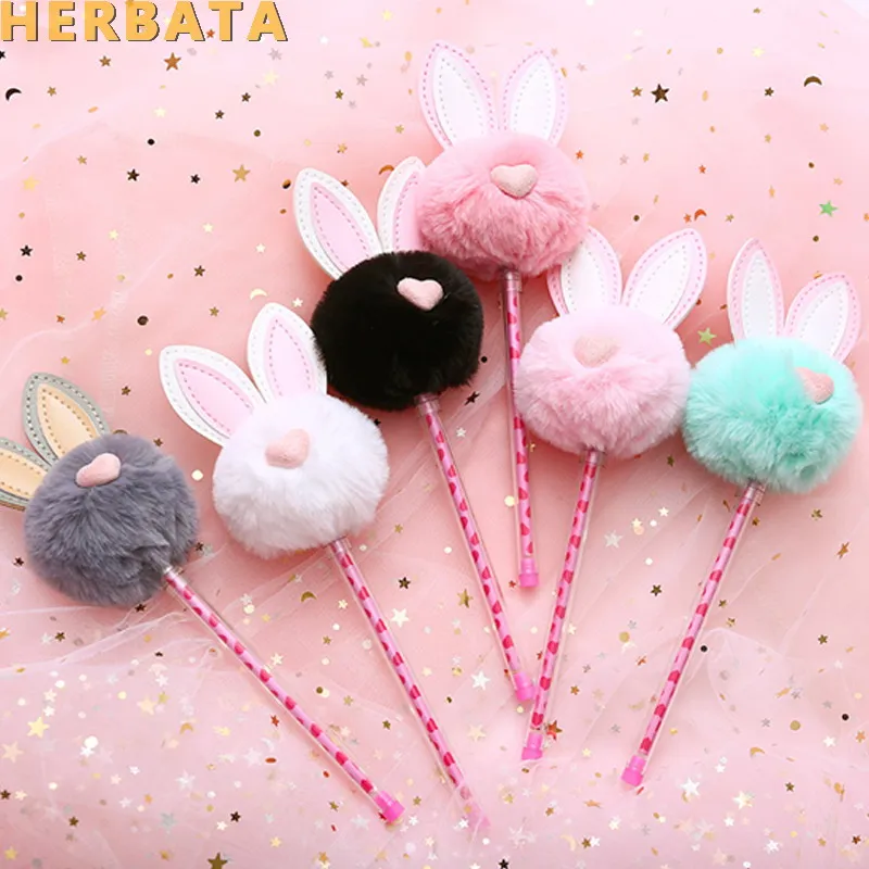 Любовь лицо кролик ухо теплый шар Плюшевые Kawaii Канцелярские товары корейский Escolar Papelaria подарок Офисные материалы для школы Студенческие принадлежности