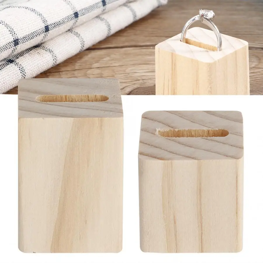 Квадратный деревянный держатель для ювелирных изделий серьги кольцо подставка