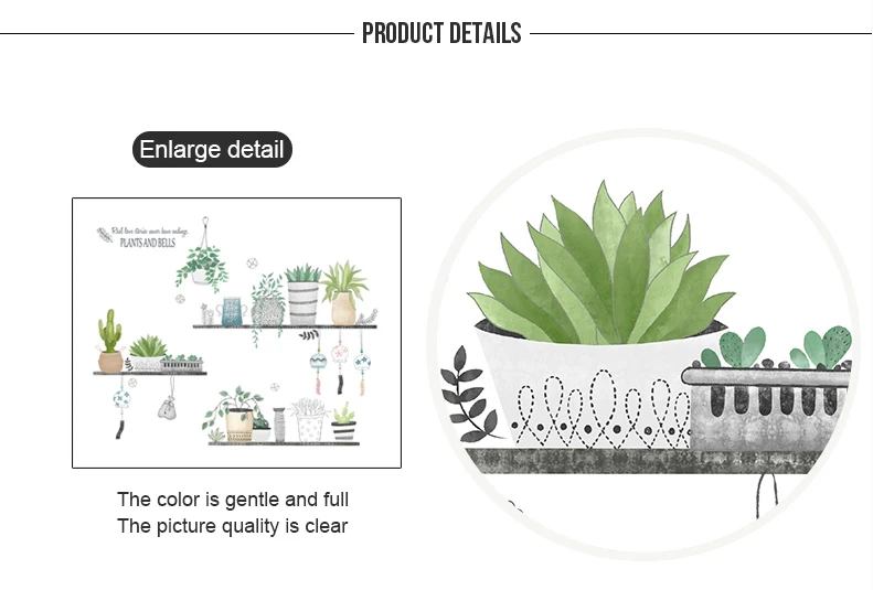 

Creative Pot Plant Wall Stickers DIY Art Mural Wall Stickers Home Decor Living Room Bedroom House Sticker