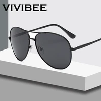 vivibee classical men aviation polarized metal frame sunglasses black women style mens polarised sun glasses 2019 shades