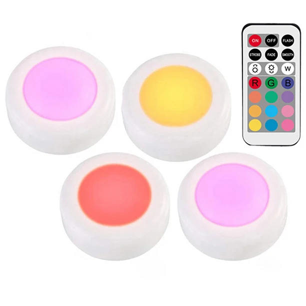 RGB 12 цветов Светодиодная подсветка под шкаф с регулируемой яркостью сенсорный датчик светодиодный светильник шайба s для шкафа закрытый шкаф лестница Прихожая Ночная лампа - Цвет: 4 lamp 1 controller