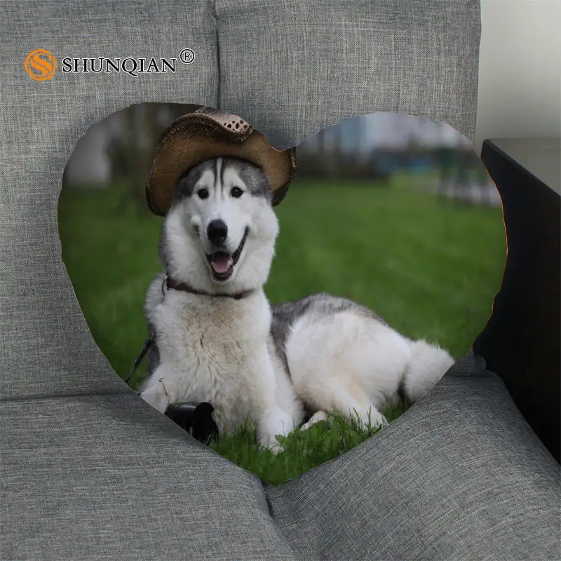 

Женская наволочка в форме сердца с милой собакой, Наволочка на молнии на заказ, наволочка без сердечника, размер 41x36 см, 47x42 см