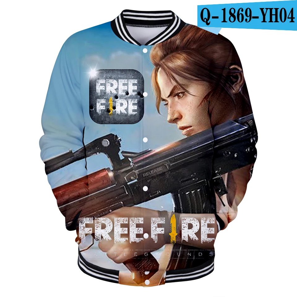 Frdun Tommy 3D Free Fire бейсбольная куртка Kpop Стиль Повседневный мягкий v-образный вырез Горячая игра колледж Стиль Плюс Размер куртка - Цвет: Q1869