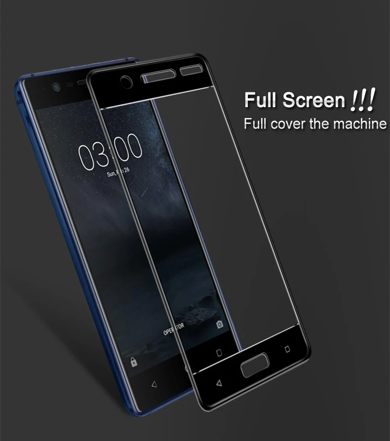 Фото Для Nokia 5 закаленное стекло 9H 3D полное покрытие Передняя Взрывозащищенная