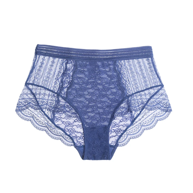 Прозрачные кружевные открытые трусы Yhotmeng дышащие Хлопковые женские с высокой