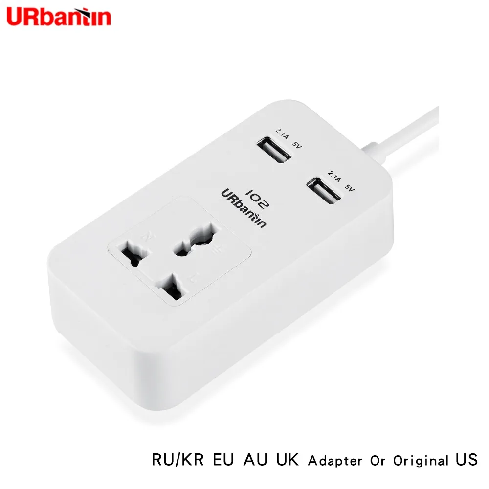Urbantin 1AC розетки 2 выходами USB сетевой фильтр Цвет Смарт быстрой зарядки разъем с ЕС