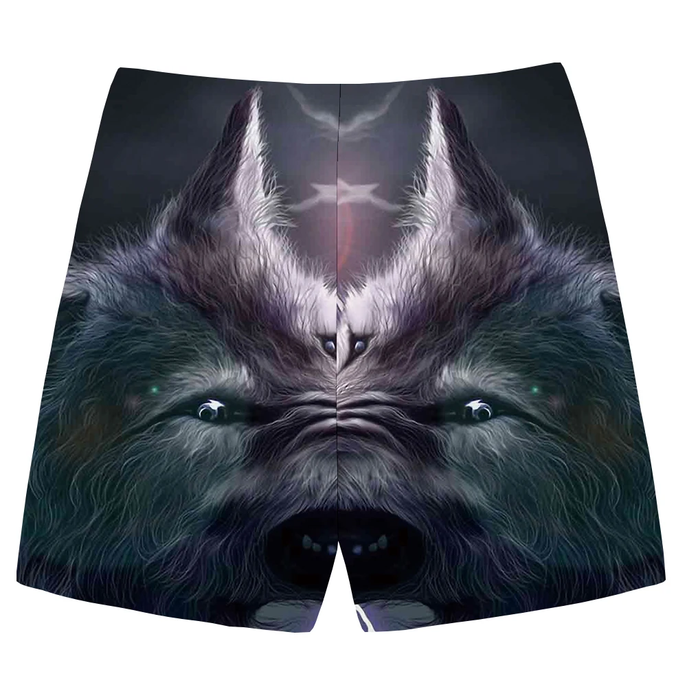 KYKU Wolf шорты мужские повседневные короткие брюки карго черные пляжные шорты с 3d принтом готические мужские шорты для фитнеса новые мужские летние шорты