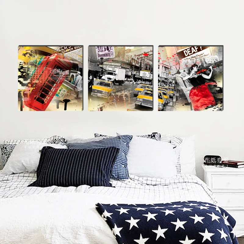 Квадратная Картина на холсте с изображением города креативные художественные