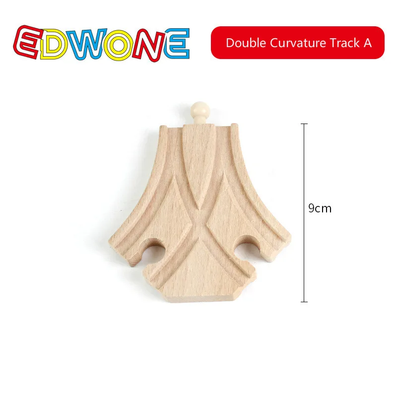 Double Curvature A EDWONE все виды деревянных дорожек часть бука деревянная железная дорога железнодорожные пути игрушки аксессуары подходят для Toma s Biro - Цвет: Double Curvature A