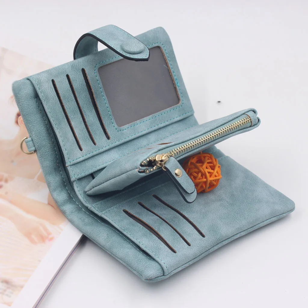Женский матовый кошелек на молнии, короткий маленький студенческий кошелек, милый модный женский кошелек Doka, роскошный женский кошелек для отдыха
