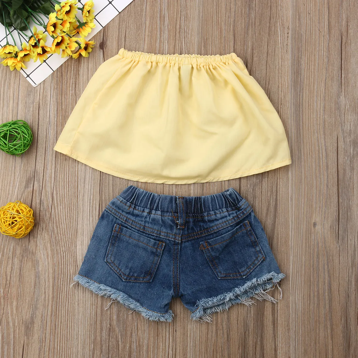 Летняя одежда для маленьких девочек от Emmababy укороченные топы с открытыми плечами