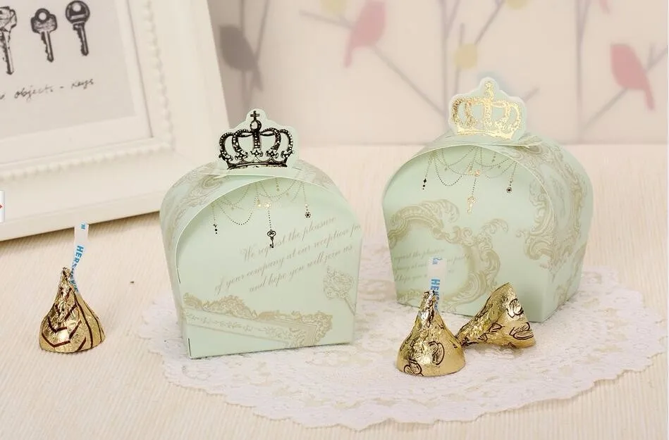 Классический бронзовая печать Корона сувенир для свадебной вечеринки коробка