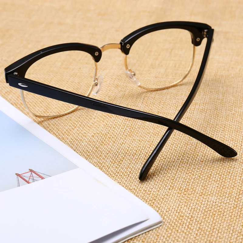 Новинка Металлические плоские зеркальные Мужские очки в полуоправе стиле ретро