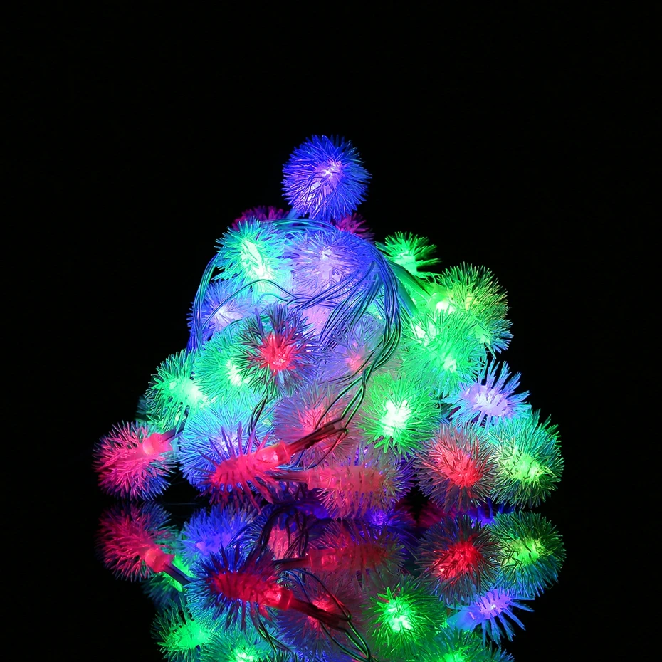 OSIDEN 5 м 20 светодиодный пушистый RGB Шар Edelweiss Снежинка светодиодный свет, 220 В/110 В красочный Рождественский открытый светодиодный свет