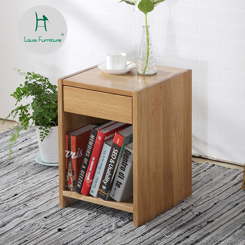 

Louis Fashion Coffee Tables White oak bedside cabinet Japanese simple solid wood corner bedroom storage sheet