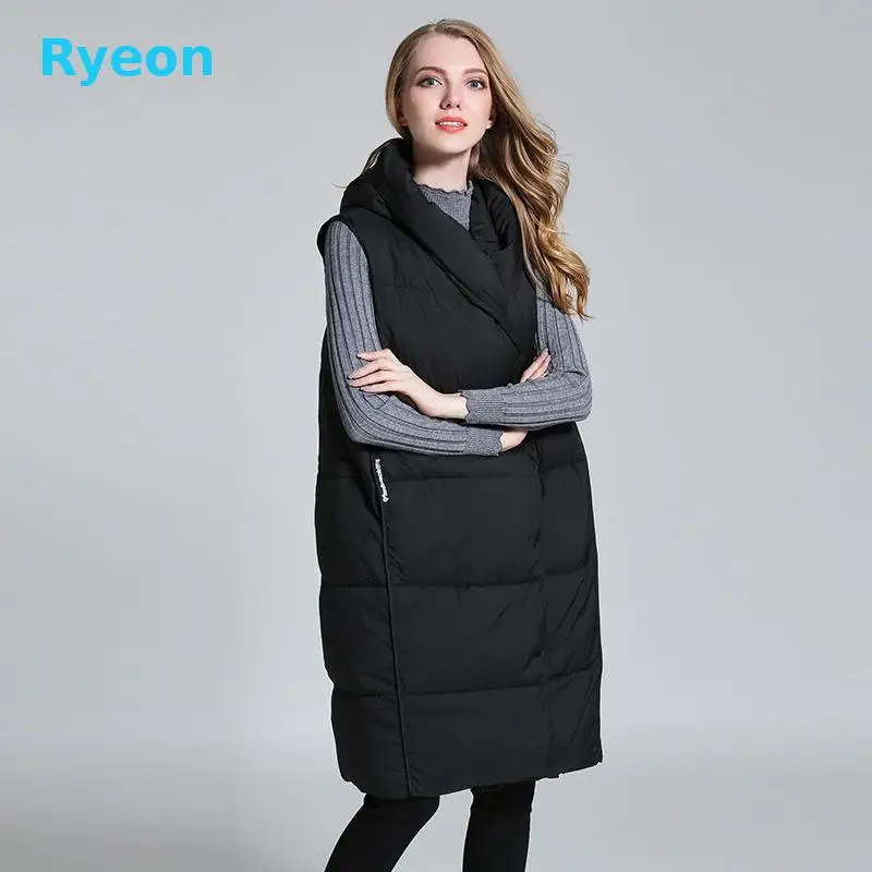 Большая Распродажа Большой Размер Вниз Хлопка ватник Женщин Жилеты Повседневная