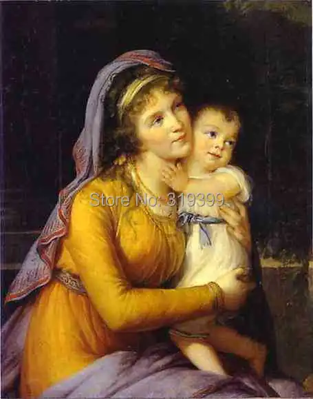 Baroness-anna-sergeevna-stroganova-and-her-son-sergey-1793 by Louise elisжет Vigee Le Brown картина маслом ручная работа