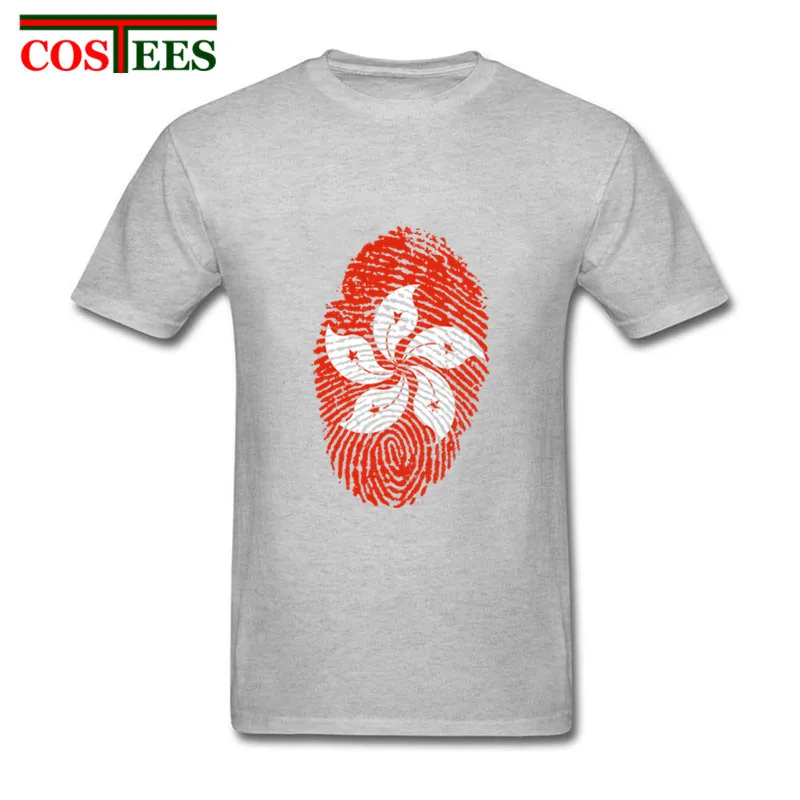 Повседневная футболка Китай Гонконгский флаг отпечаток пальца для мужчин за