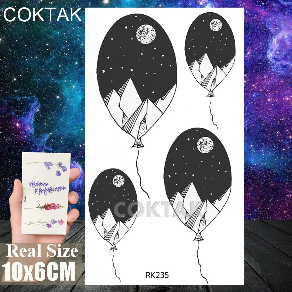 Временная тату наклейка Black Galaxy для мужчин и женщин|Временные тату| |