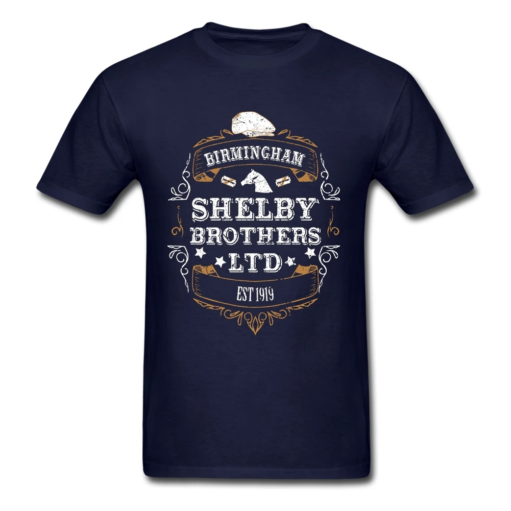 Peaky Blinders футболка с коротким рукавом мужская одежда поп Команда Хлопок Crewneck плюс размер ТВ 3d футболки - Цвет: Navy