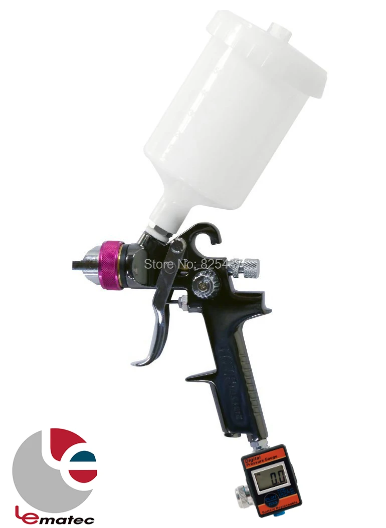 Пистолет распылитель LEMATEC 1 4 мм HVLP пистолет с цифровым регулятором давления