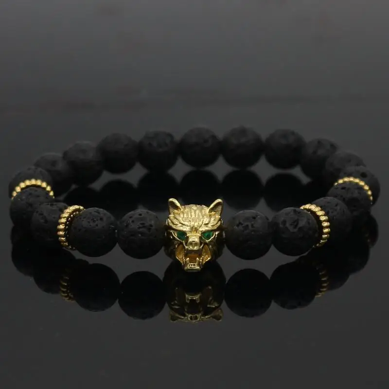 Новый мужской браслет с инкрустированным цирконом золотого цвета модный